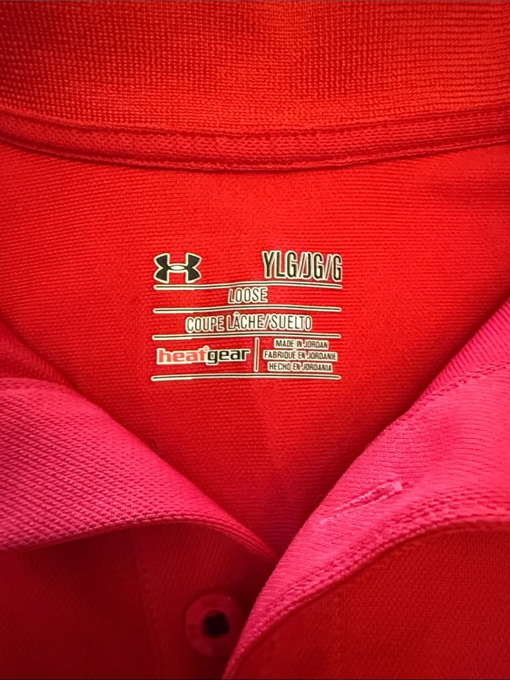 Under Armour Boys Bright Red Polo with Black Logo
